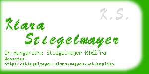 klara stiegelmayer business card